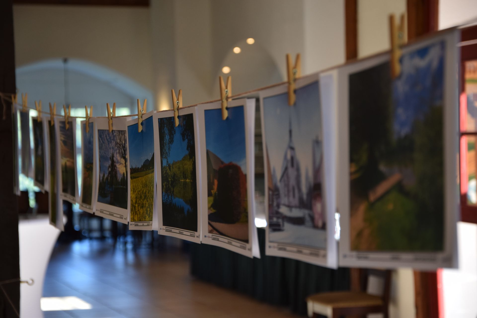 Das Bild zeigt die Ausstellung der Bilder