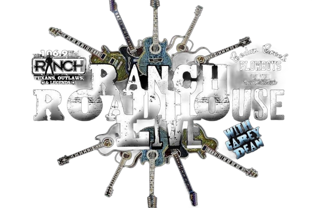 Large metallic “Ranch House” logo with radiating guns and a small “Pit” badge on a white background