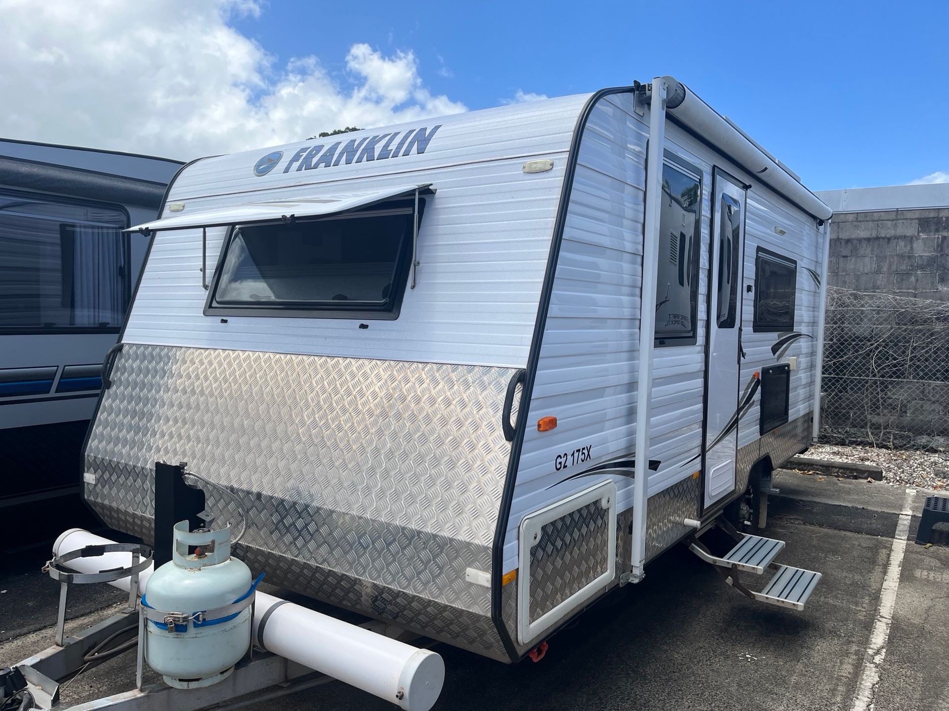 A Used Caravan On Display In A Yard  -  Perkins Caravans Ballina