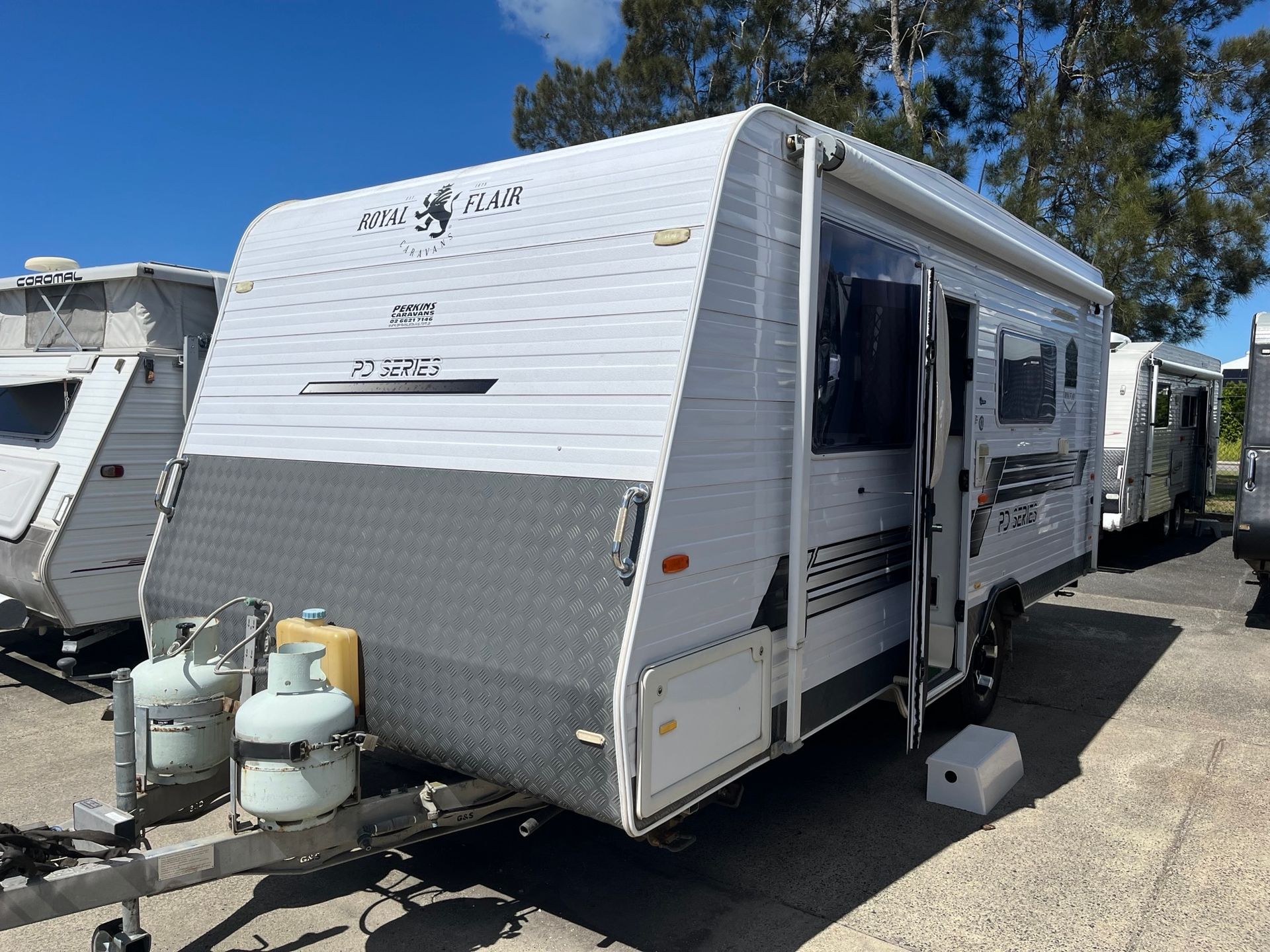 A Used Caravan On Display In A Sales Yard  -  Perkins Caravans Ballina