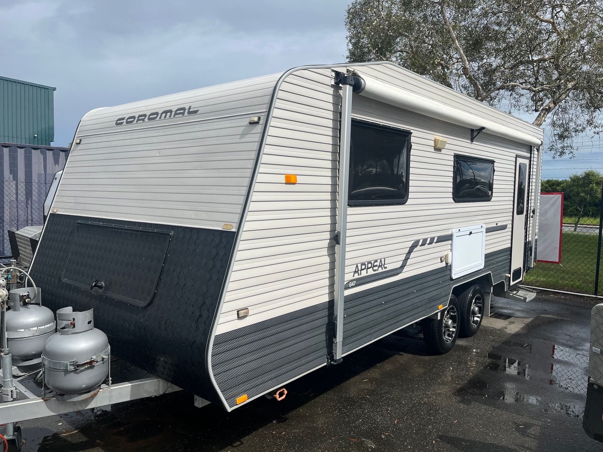 A Used Caravan On Display In A Sales Yard  -  Perkins Caravans Ballina