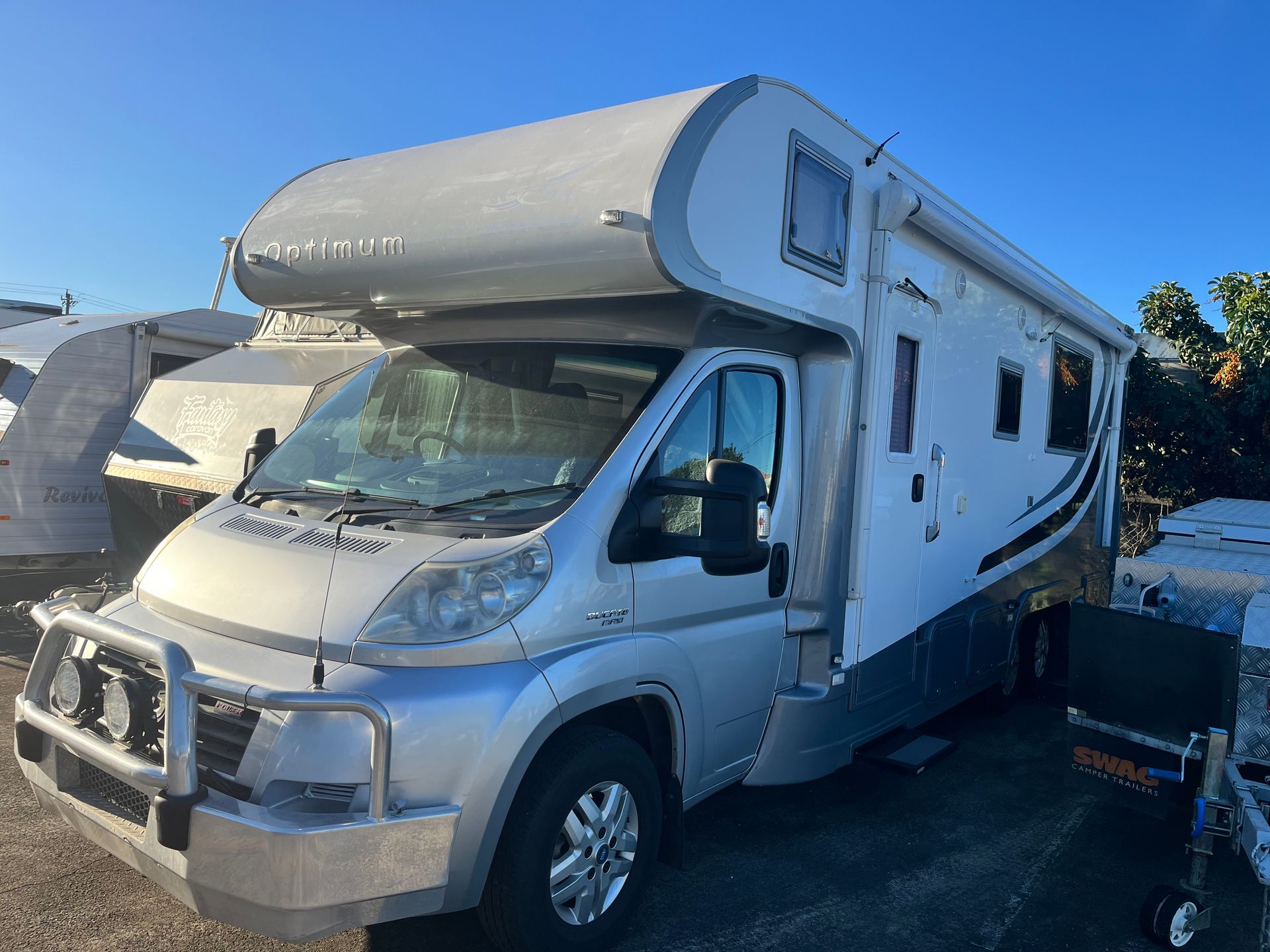 A Used Motorhome On Display In A Sales Yard  -  Perkins Caravans Ballina