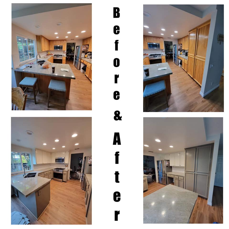 Before And After Kitchen Cabinets — Spokane, WA — TM Painting & Construction