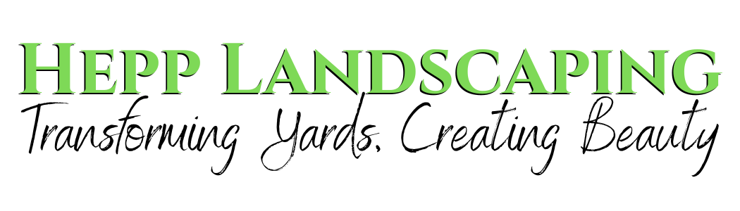 the logo for heep landscaping transforming yards creating beauty