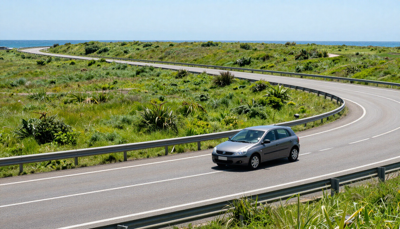 Ruta costera cerca de Mar del Plata