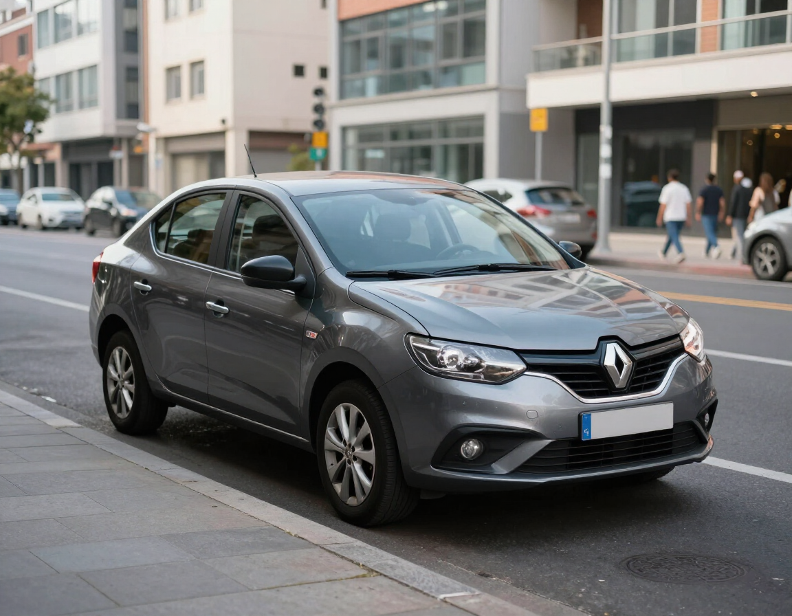 Auto compacto moderno estacionado junto al mar en Mar del Plata