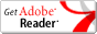 Adobe Reader download button with red logo and white document icon