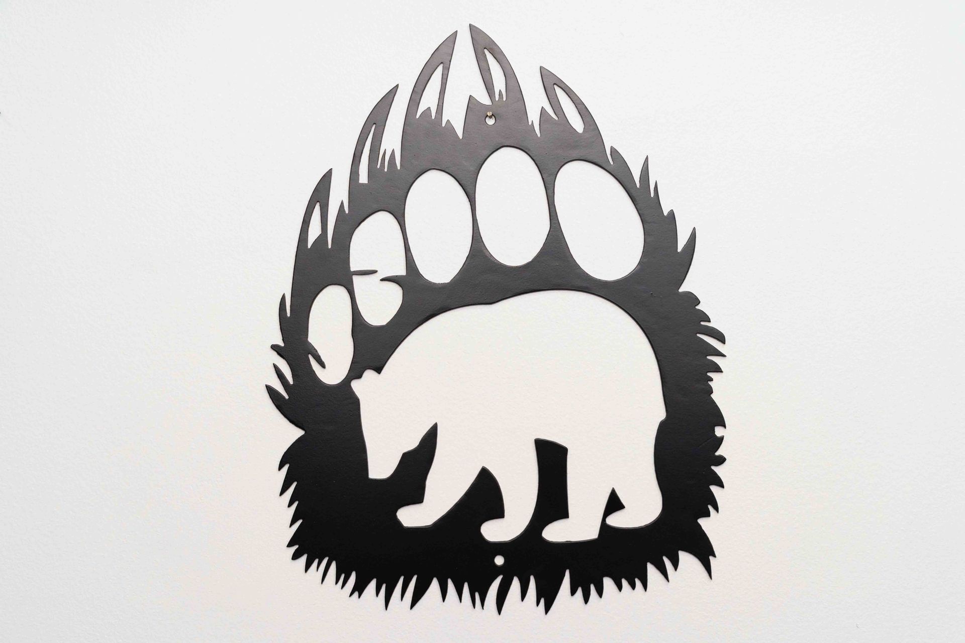 Bear Paw Metal Sign