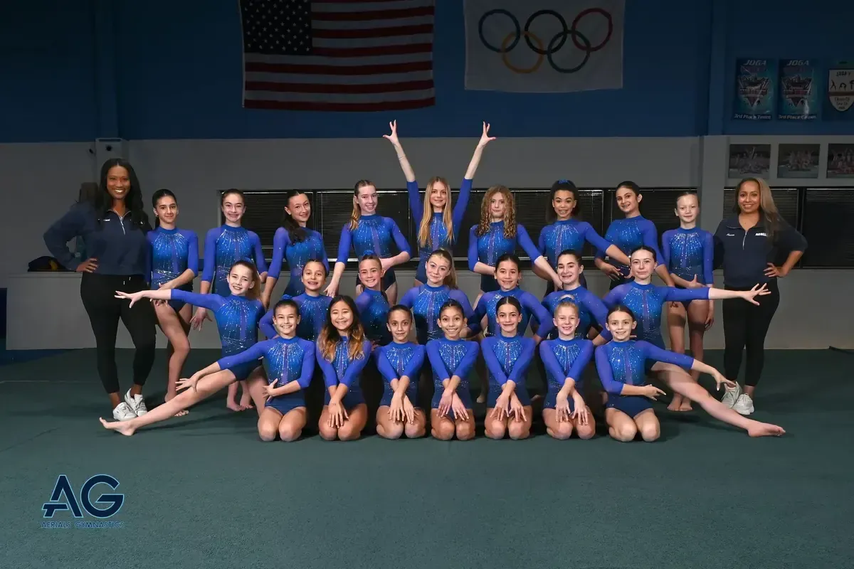 Competitive JOGA gymnast team at Aerials Gymnastics in Eatontown, NJ