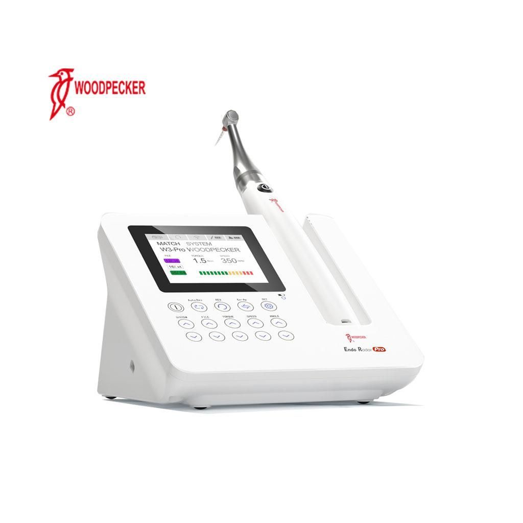 Witte endodontische motor met touchscreen, van Woodpecker.