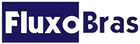 Um logotipo azul e branco para fluxobras em um fundo branco.