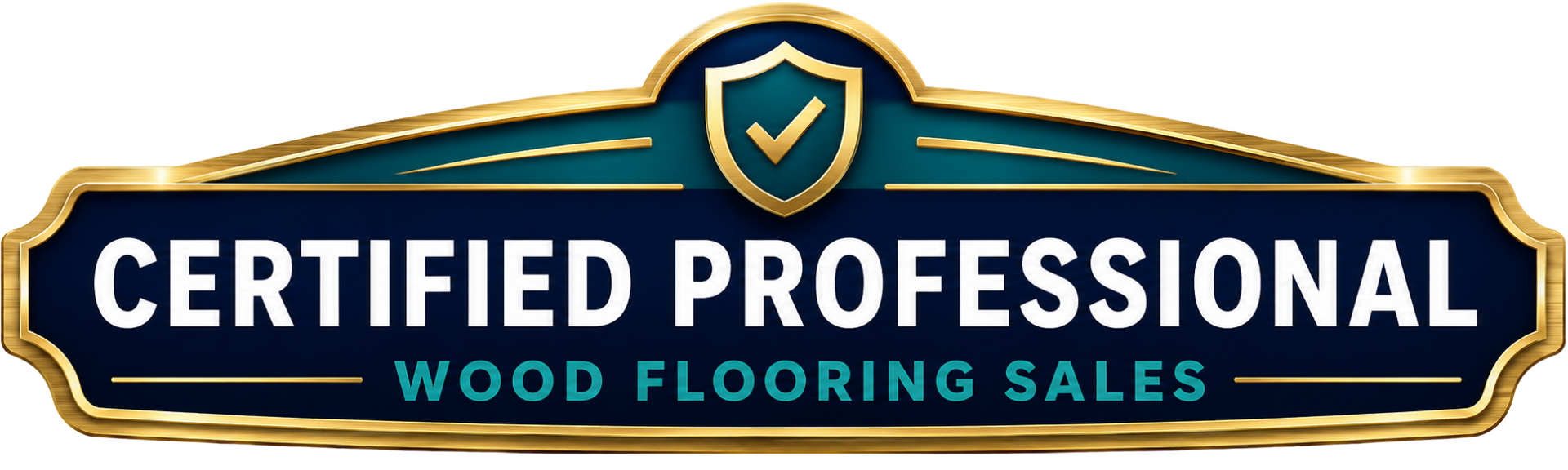 Certified Professional Wood Flooring Sales gold-and-navy badge logo