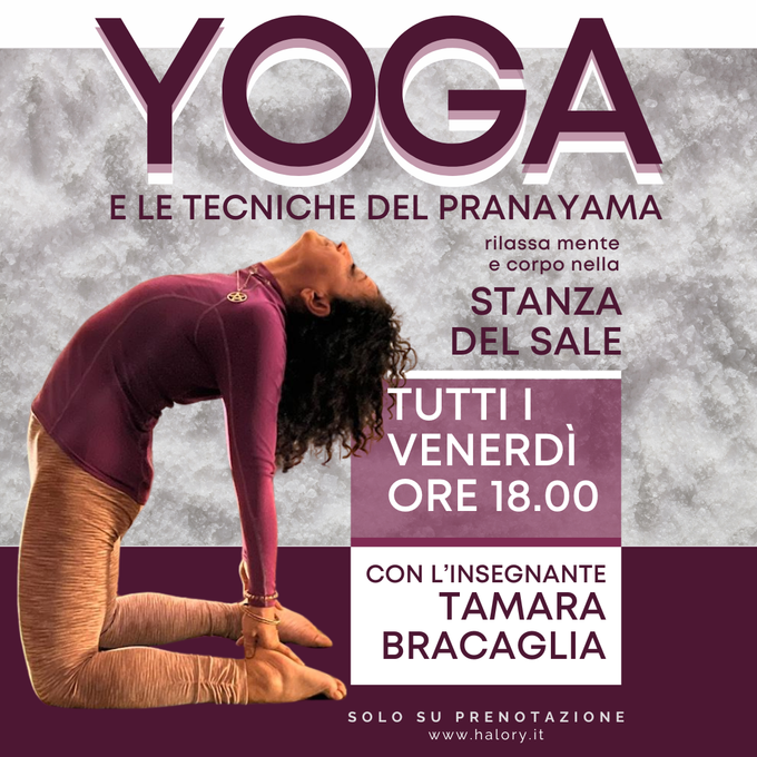 Yoga nella stanza del sale tutti i venedìore 18,00 da Halory haloterapia Frosinone