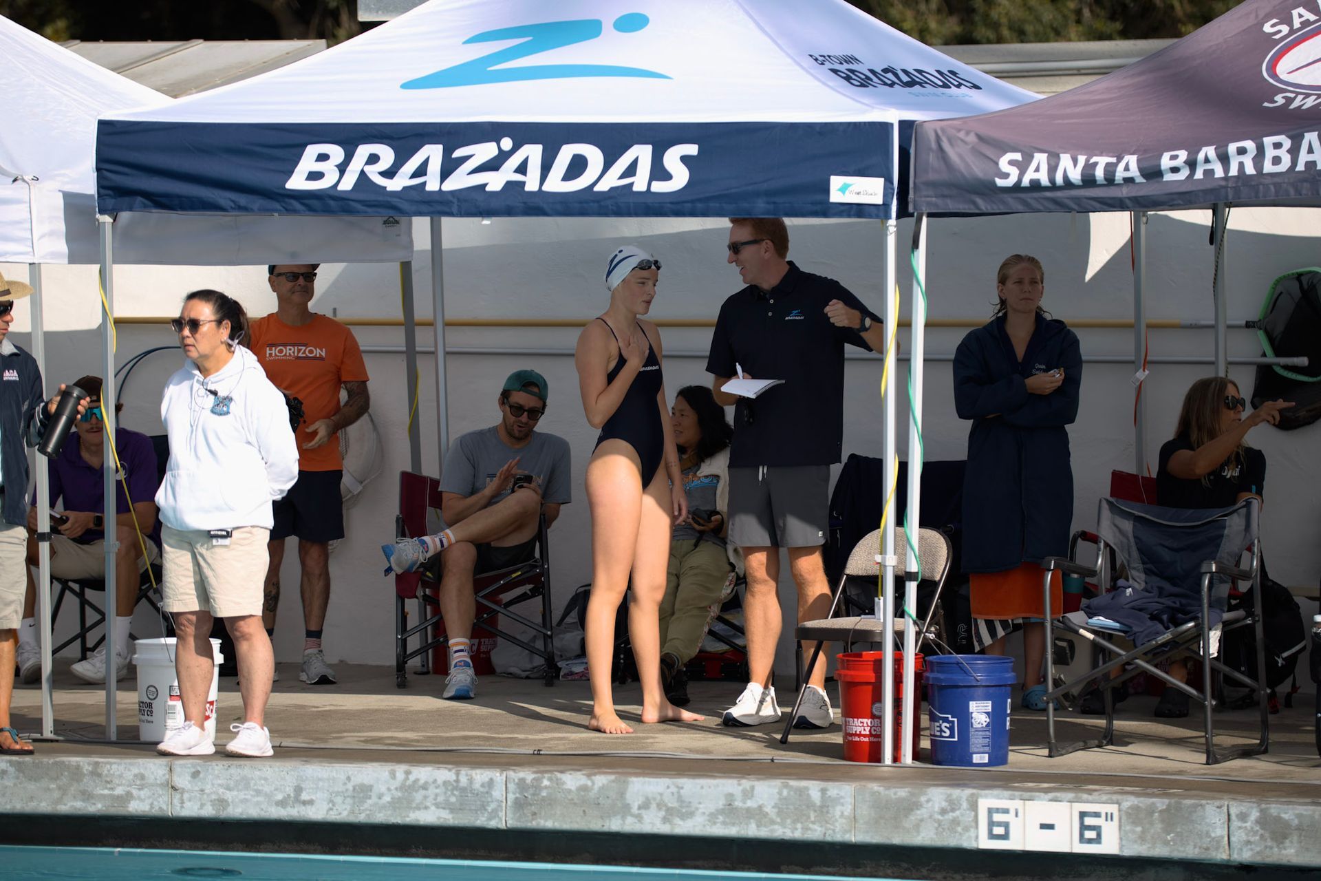 B-Town Brazadas Swim Club athlete swimming in the pool at East Side Aquatics Center in Bakersfield, CA
