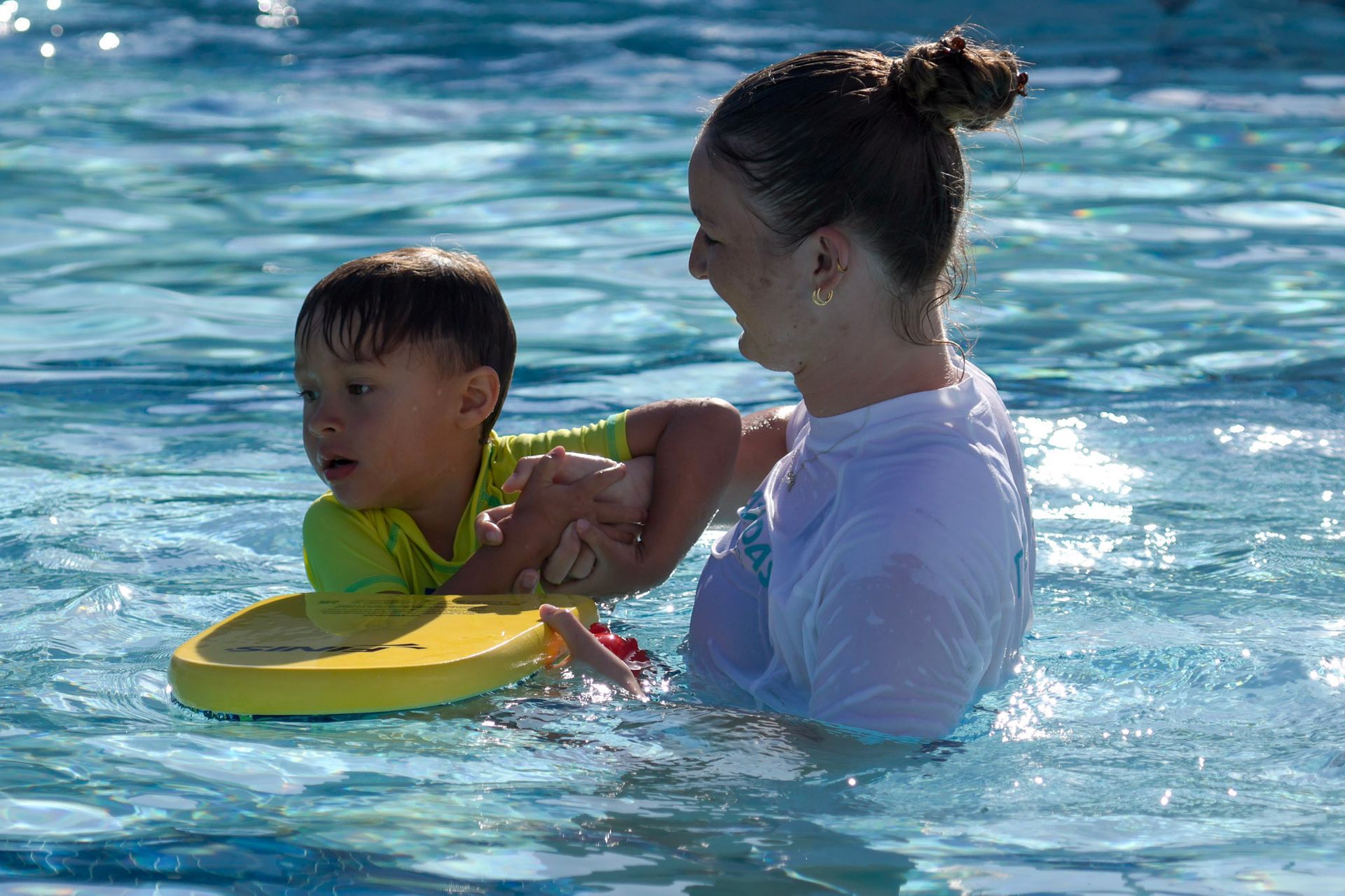 B-Town Brazadas Swim Club athlete taking private lessons in the pool at East Side Aquatics Center in Bakersfield, CA