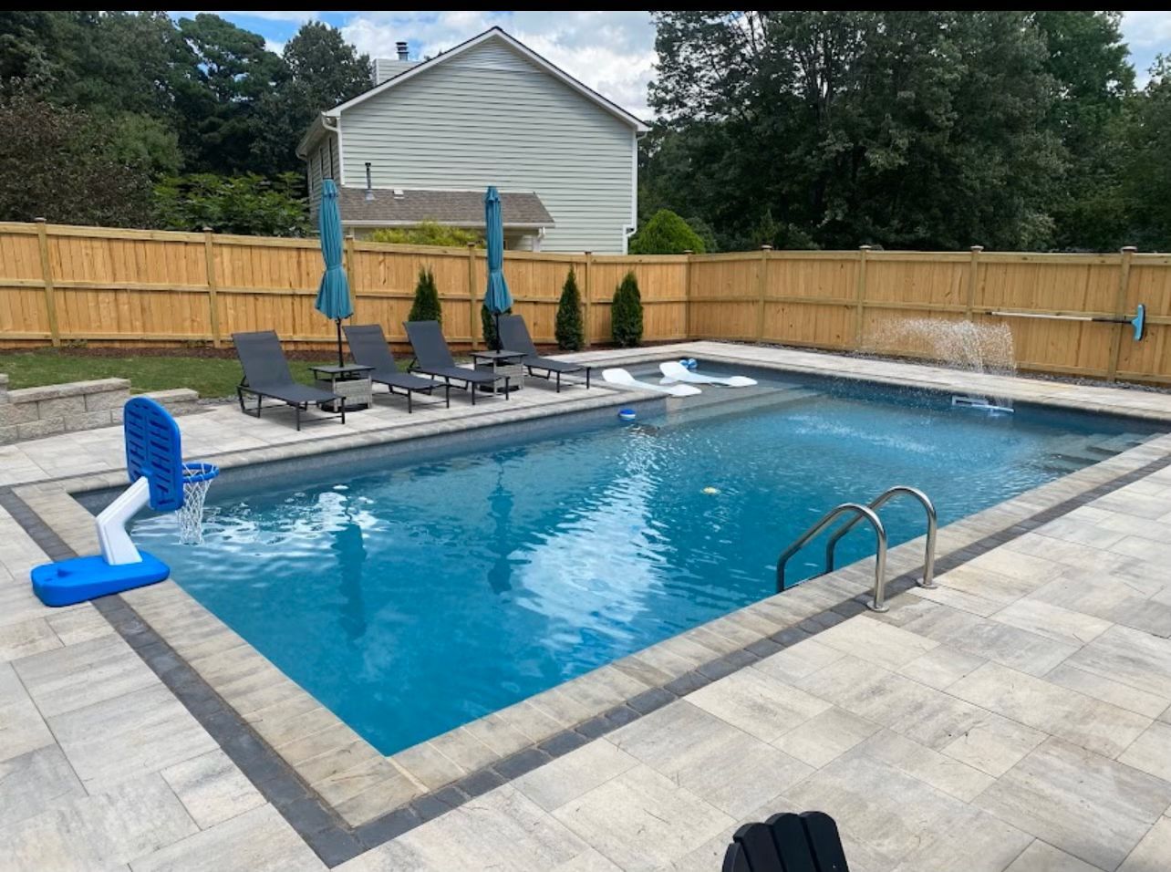 Backyard pool oasis 