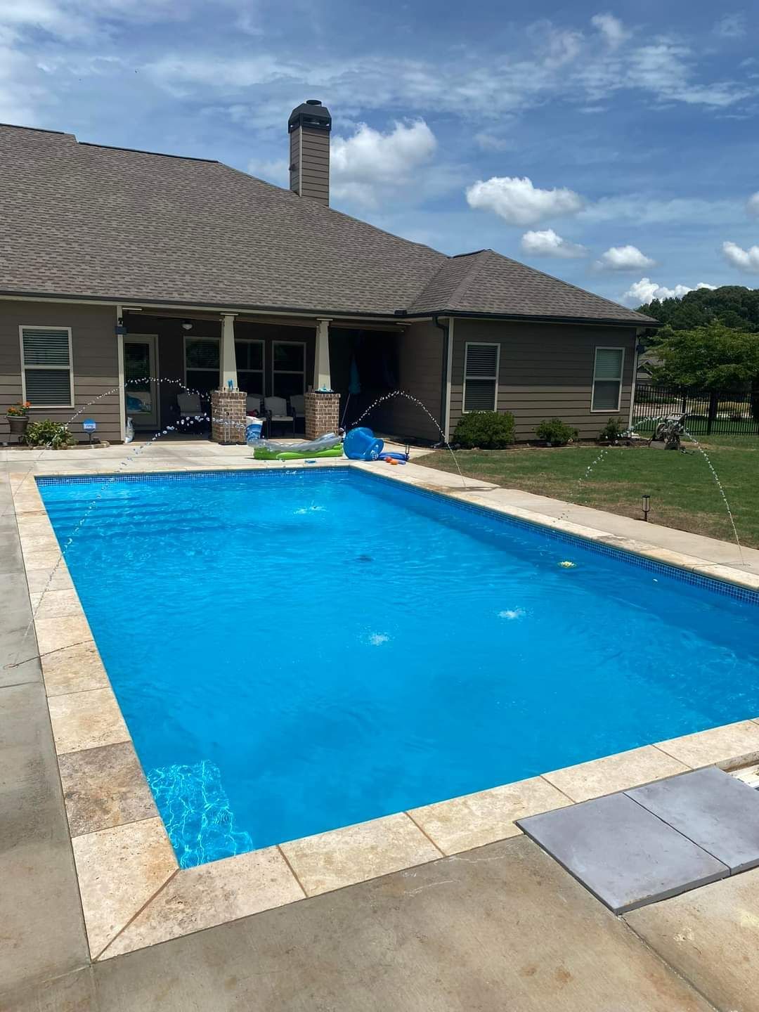 Eco-conscious pool system with recycled materials