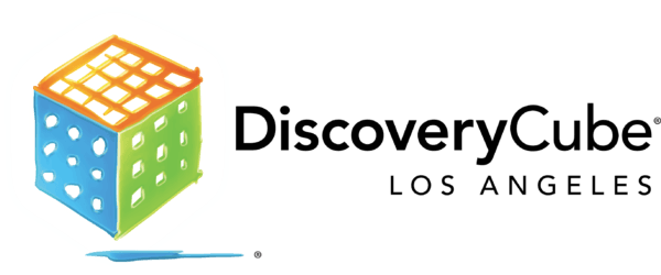 DiscoveryCube Los Angeles logo: Colorful cube with text