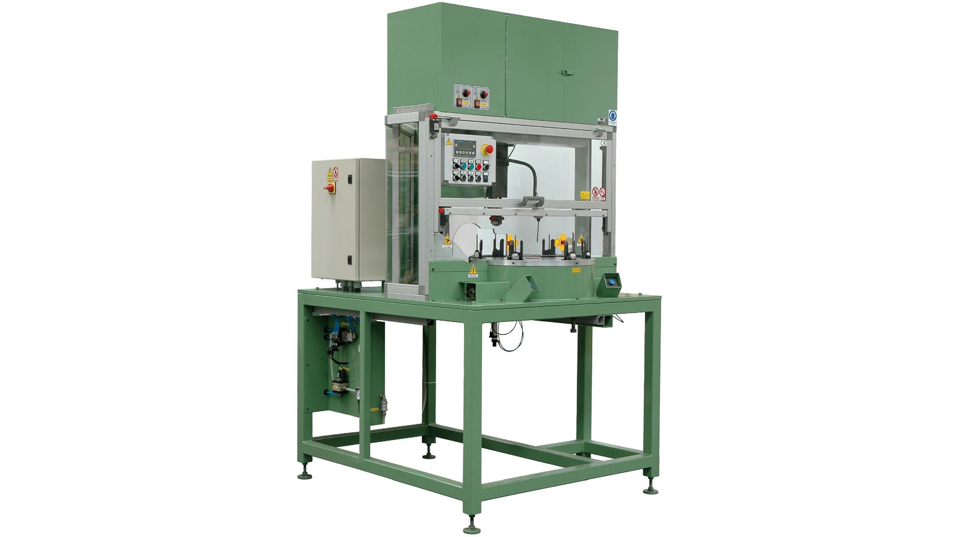 macchina rivettatrice per assemblaggio gruppo freno su supporto girevole con rivetti semiforati-Ø 5.8 mm - STEMAK Automazione