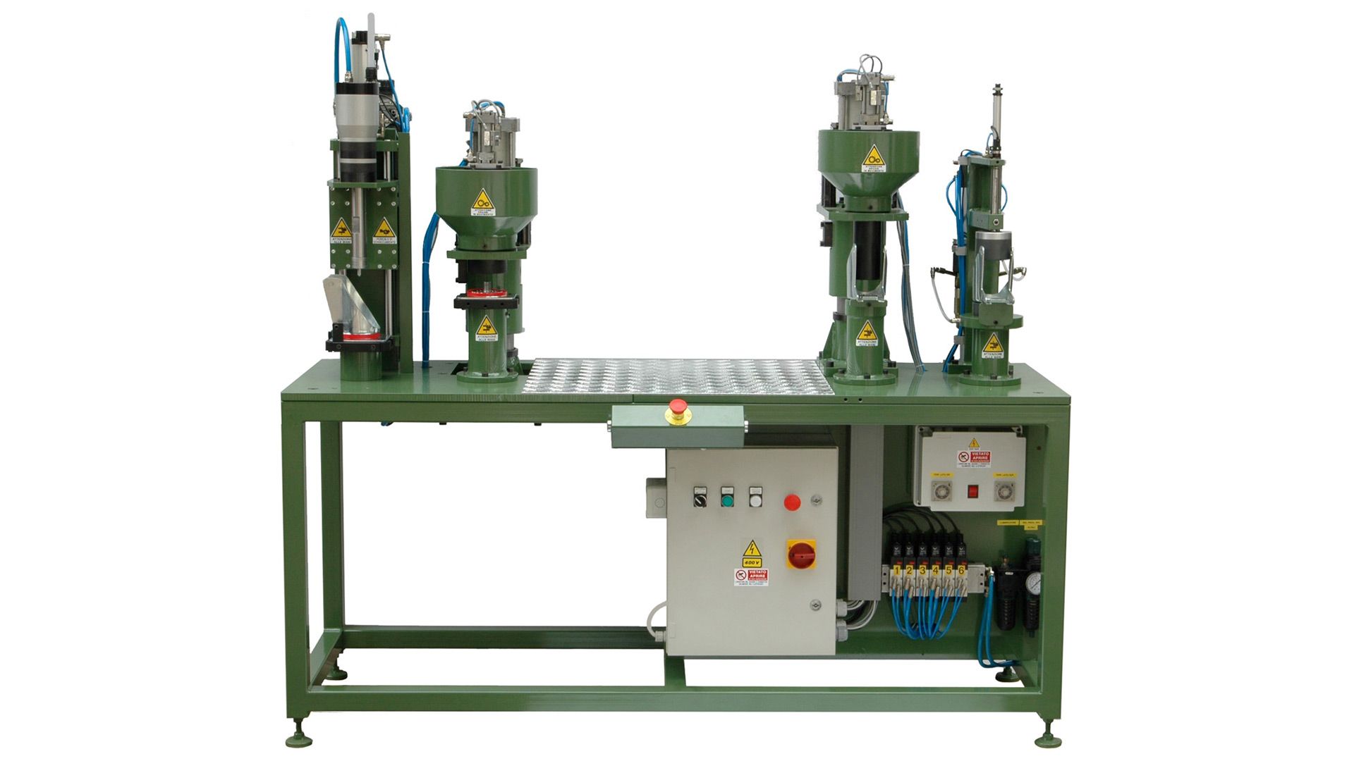 banco semiautomatico assemblaggio supporti girevoli serie pesante - STEMAK Automazione