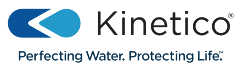 Kinetico water systems logo with a blue water drop design.