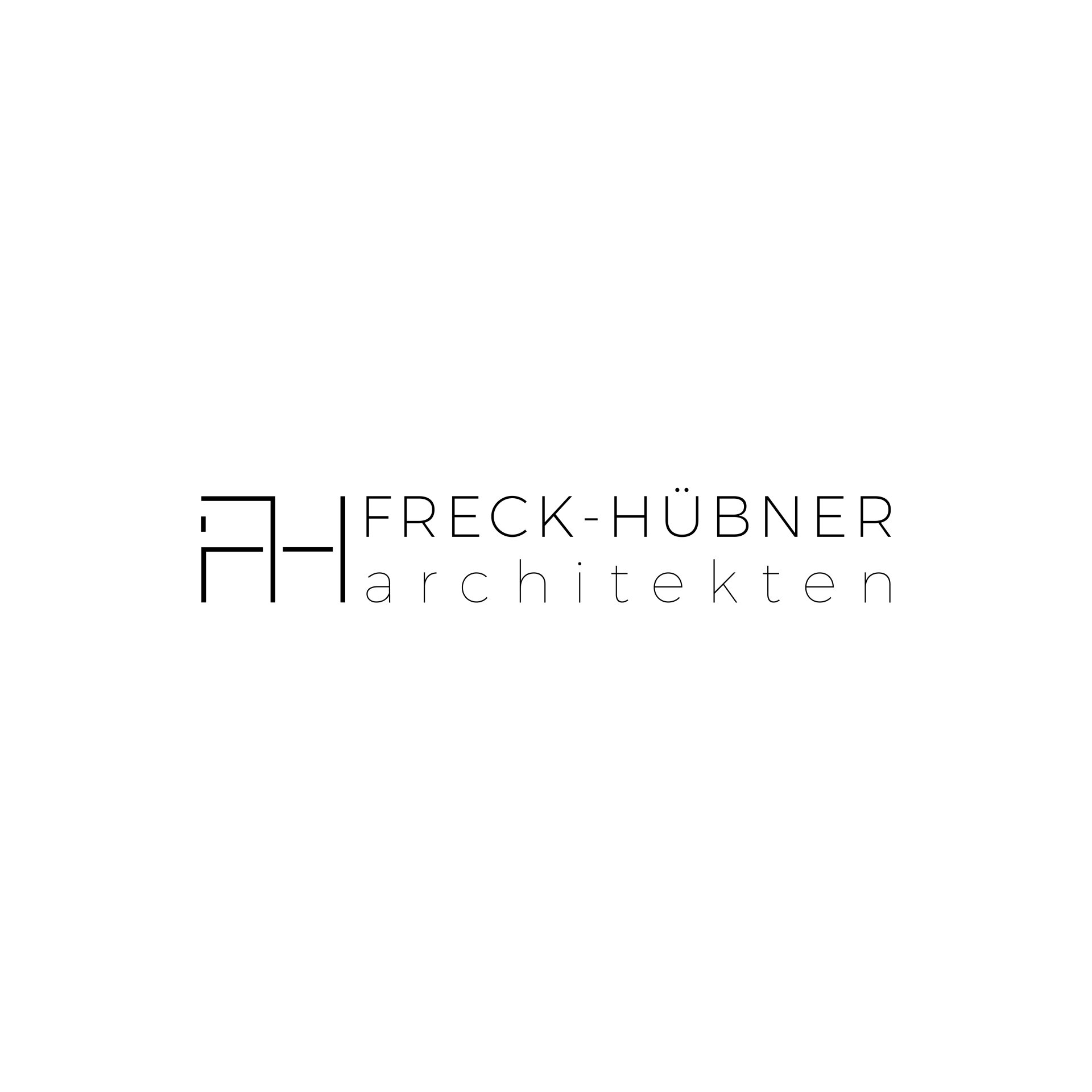Es ist ein Logo für ein Unternehmen namens Freck-Hubner Architekten.