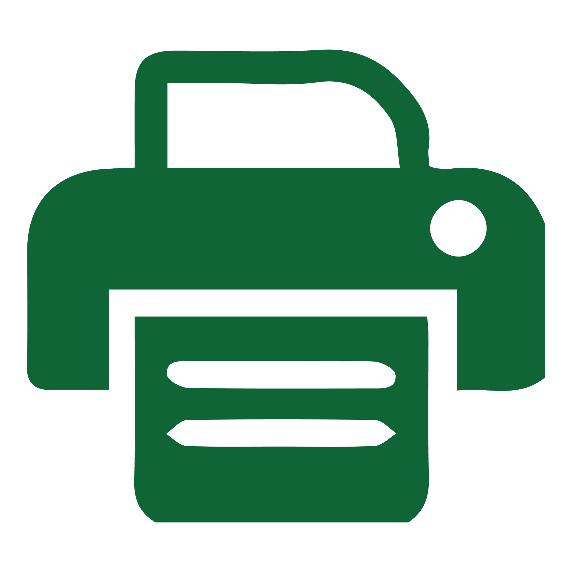 A green printer icon on a white background.