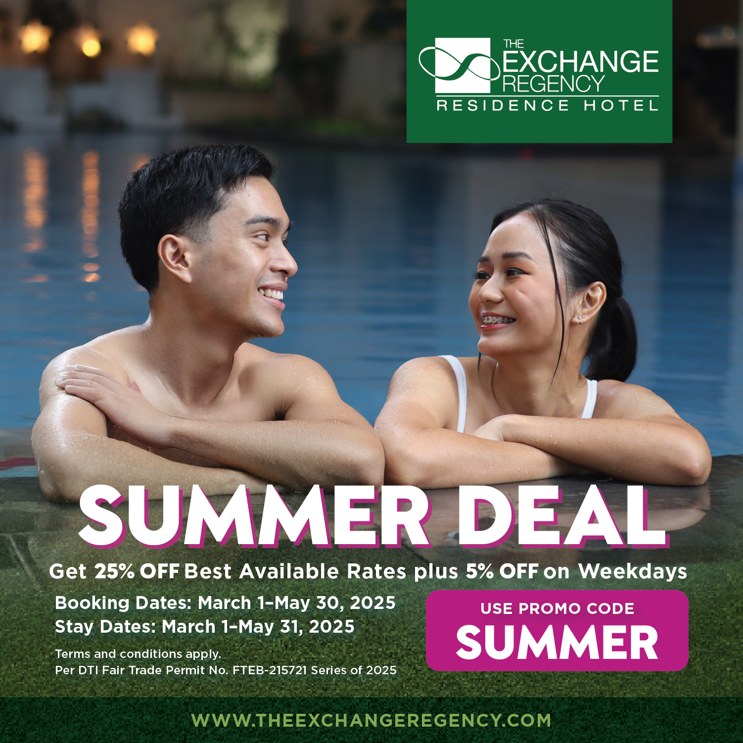 Exclusive summer deal when you book direct at The Exchange Regency Hotel in Ortigas.