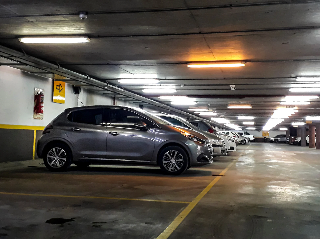 Indoor parking garage at The Exchange Regency Hotel in Makati