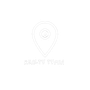 White logo of a location pin with concentric circles above the text “READY TRACK”