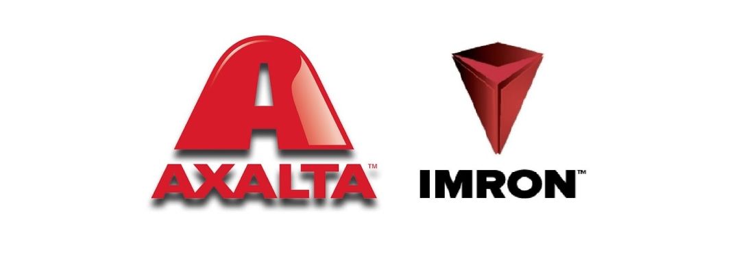 Logos d'Axalta et d'Imron. Le logo d'Axalta est un A rouge surmonté de l'inscription « Axalta ». Le logo d'Imron est un cône 3D rouge.