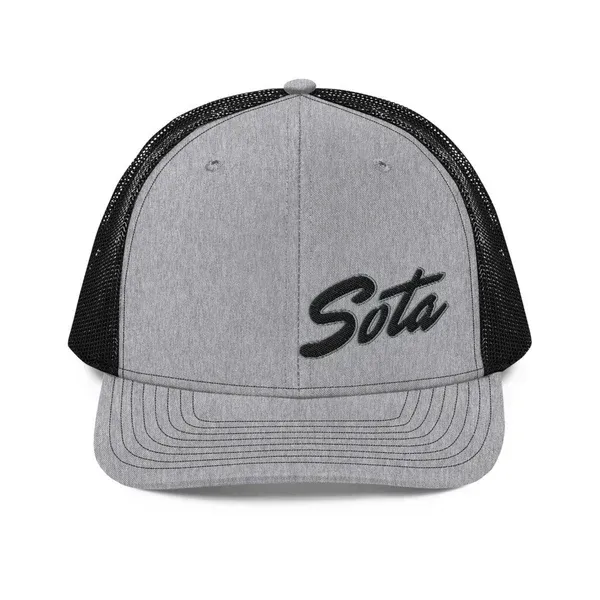 charcoal grey and black Minnesota SOTA baseball hat