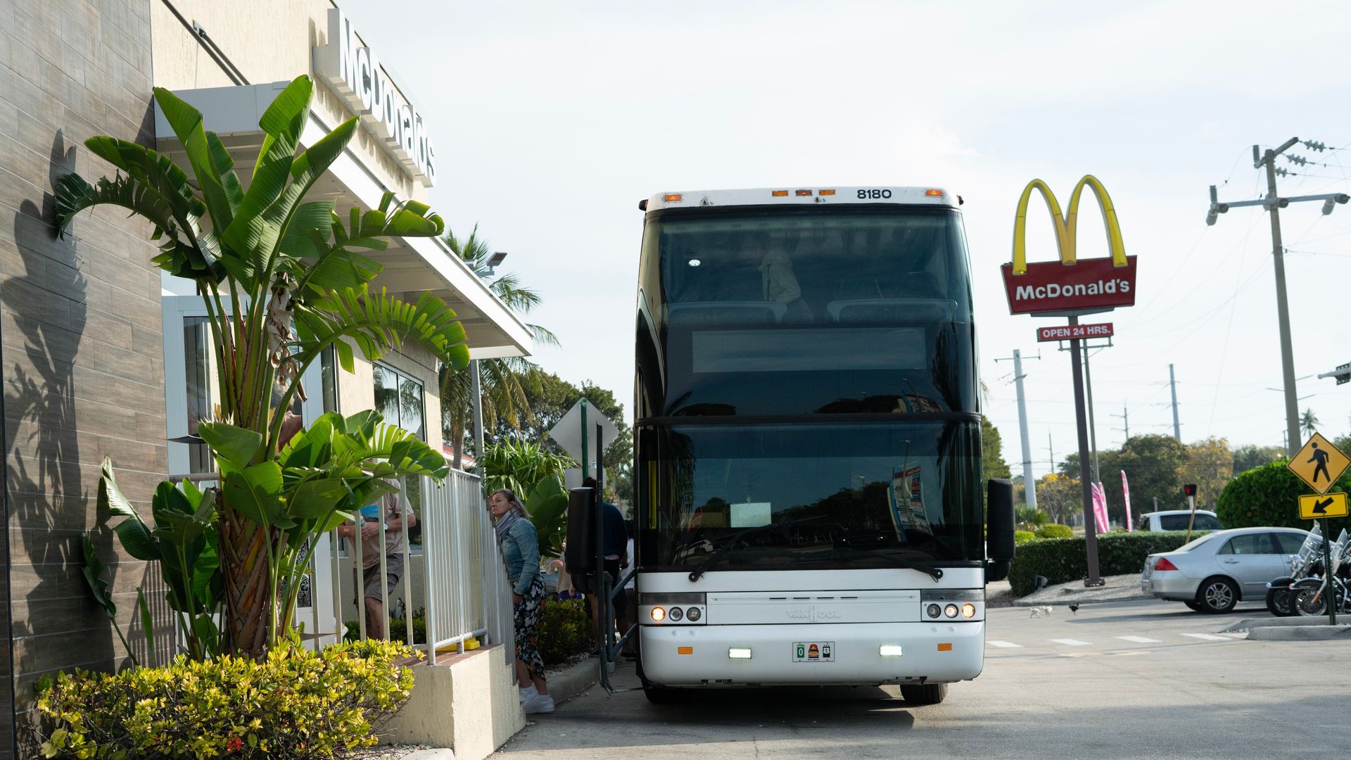 Key West Bus tour in the breakfast top in Key Largo, Mc Donalds