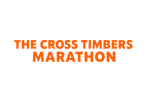 The Cross Timbers Marathon logo in orange text on a white background.
