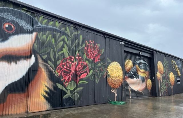 Mural of birds and flowers Mural of birds and flowers