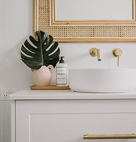 Bathroom With Gold Accents — Interior Design in Tweed Heads, NSW