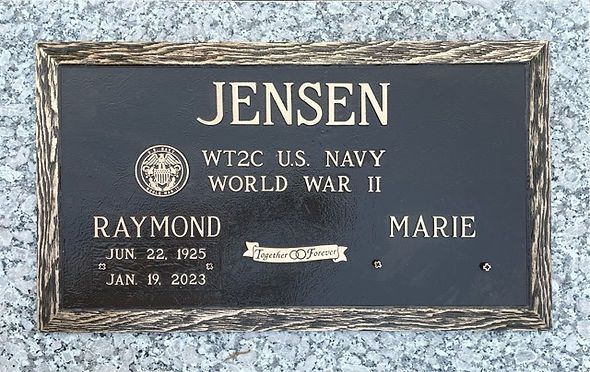 Misty bronze plaques honoring a WW2 veteran