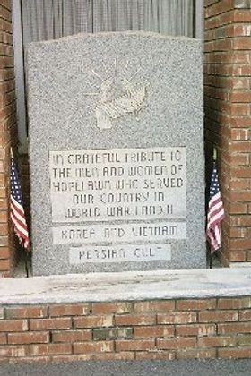 A granite stone honoring WW1 & WW2 veterans from Hopelawn, NJ.