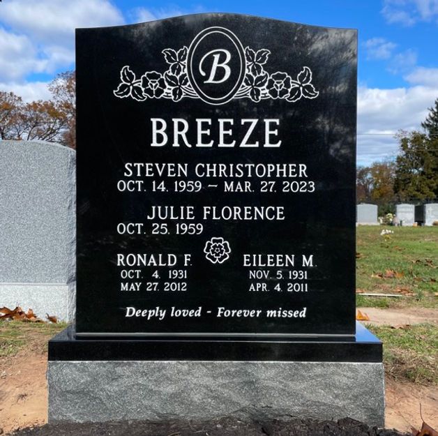 A gravestone for steven christopher and julie florence