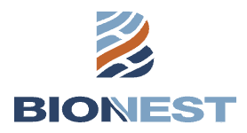 Le logo de bionest est un logo bleu et orange