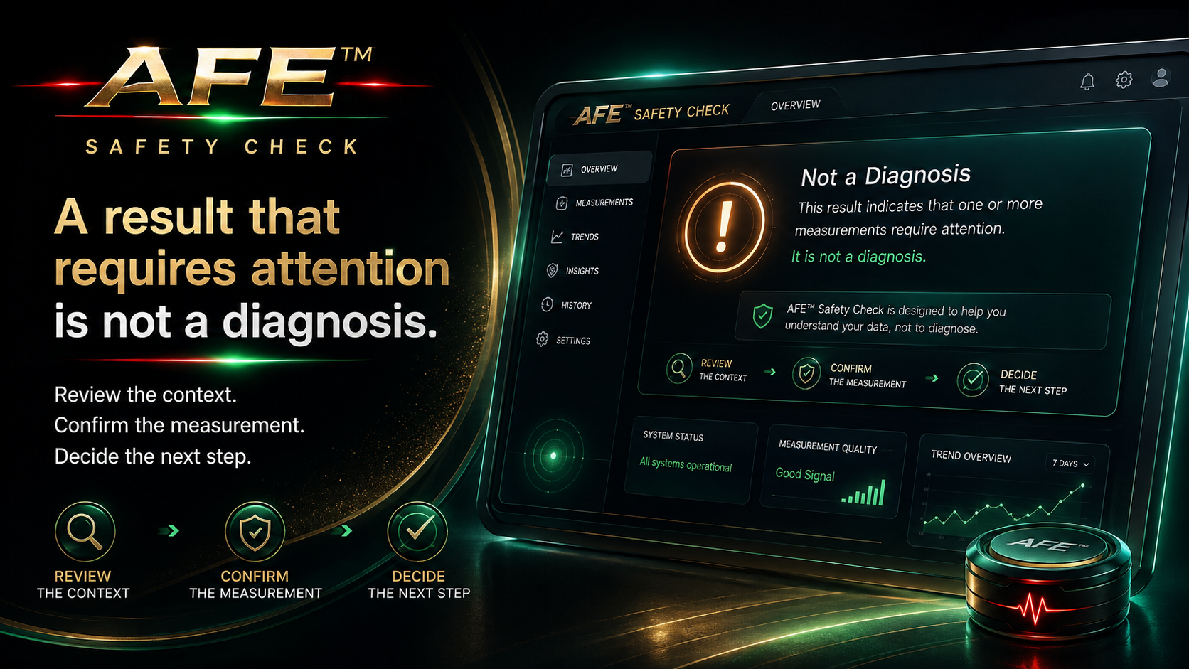 A result that requires attention is not a diagnosis