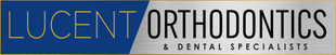 Lucent Orthodontics, San Antonio. The logo for Lucent Orthodontics & Dental Specialists, featuring blue and metallic silver text on a rectangular background.