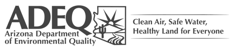 ADEQ logo with Arizona outline and text: 