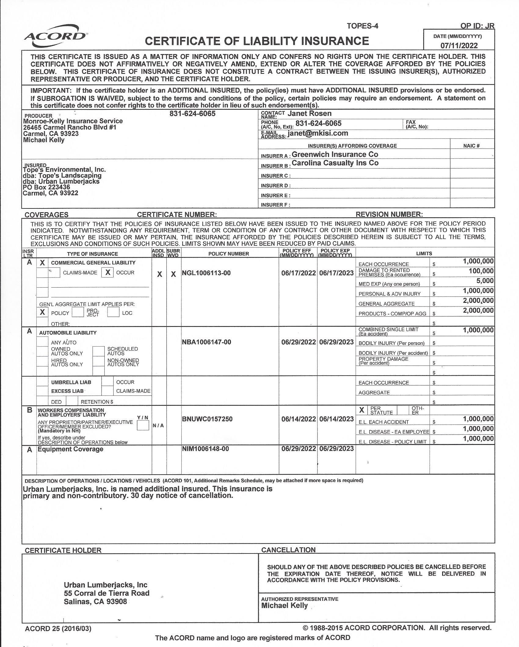 A black and white document, a legal form, with text and tables.