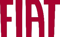 Logotipo de FIAT en letras rojas y blancas en negrita