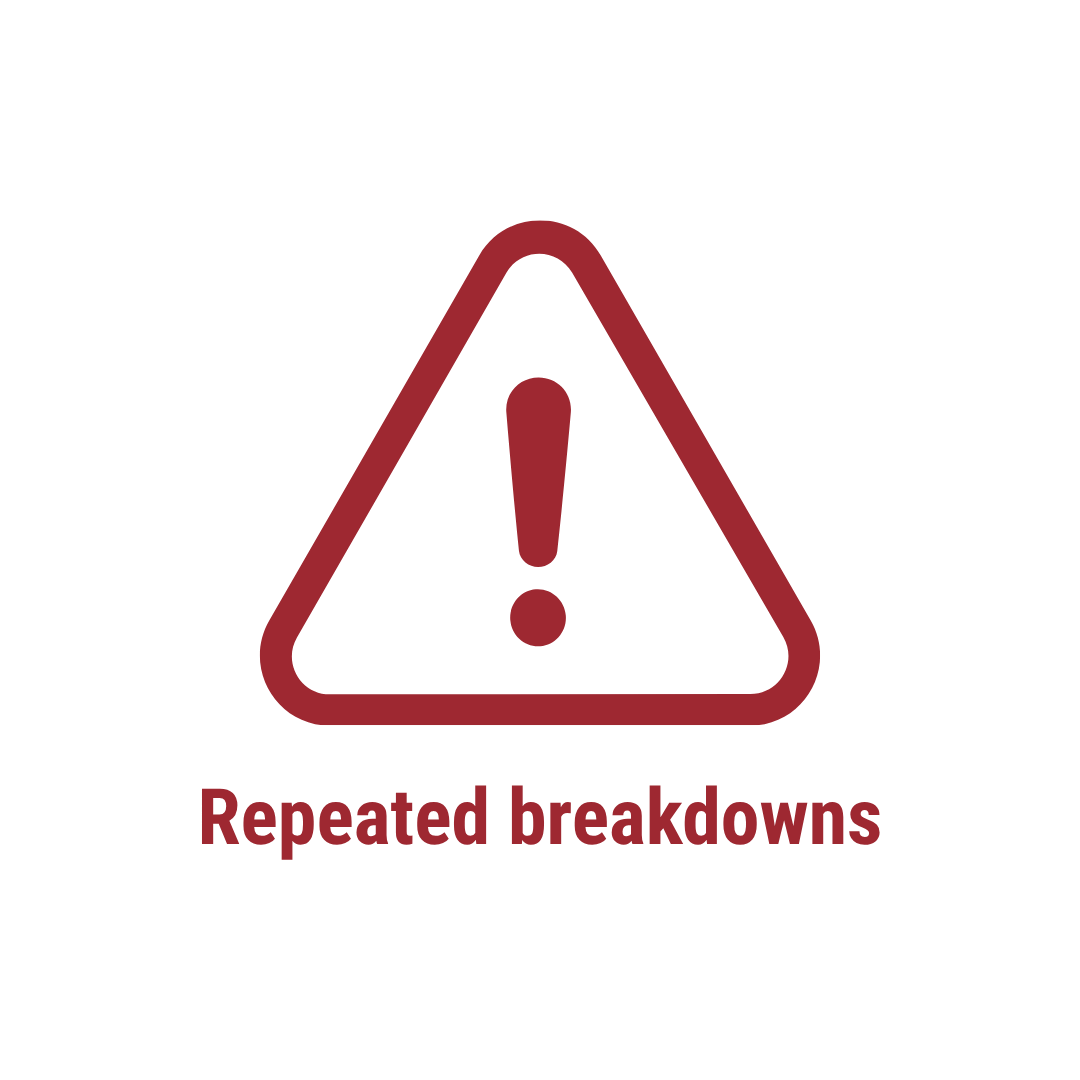 repeated breakdowns