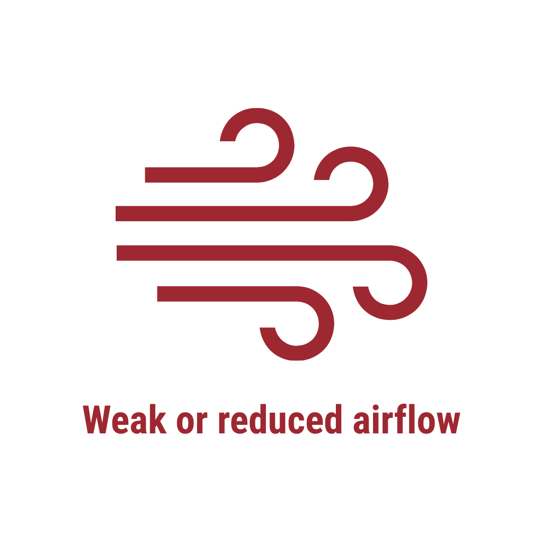 weak or reduced airflow