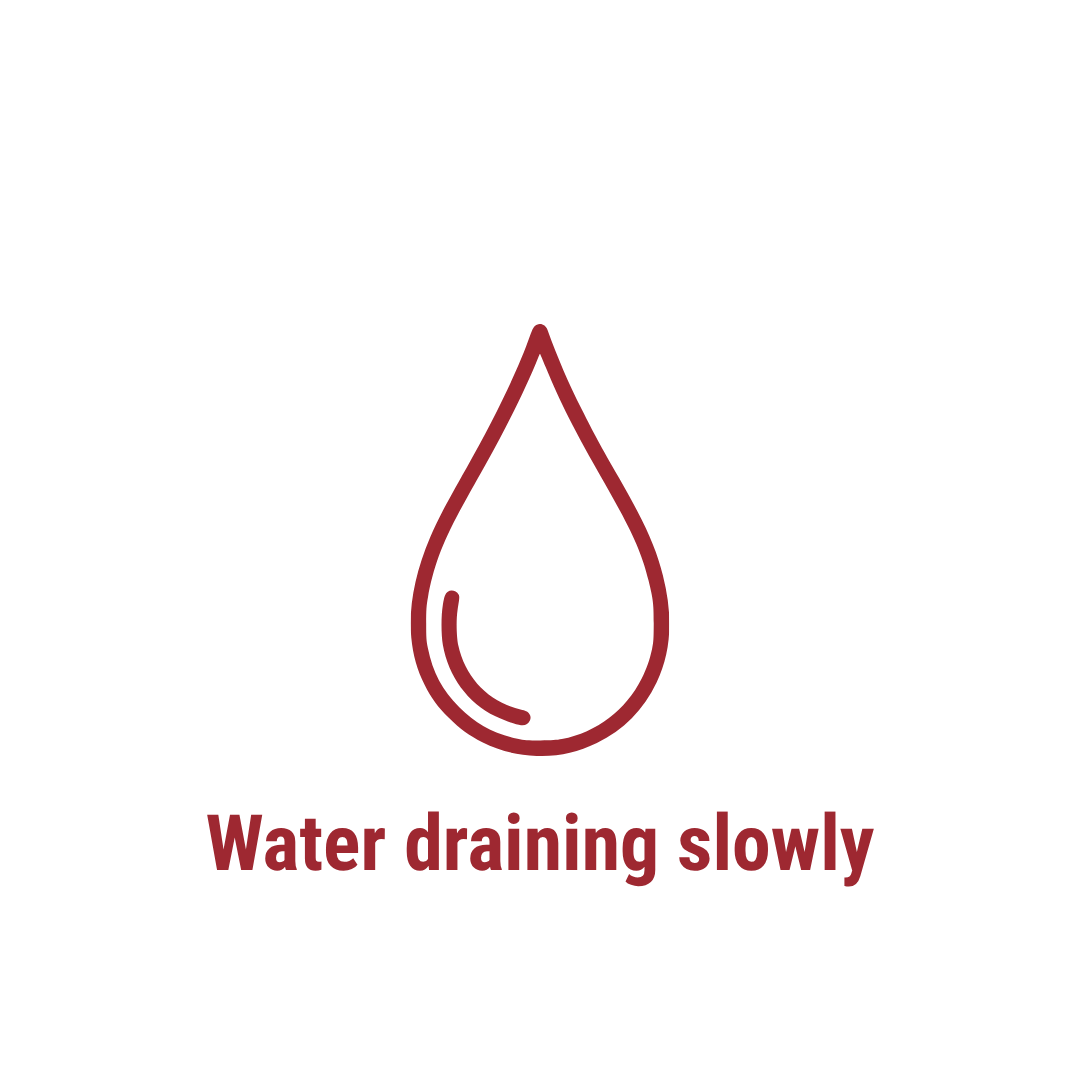 water draining slowly