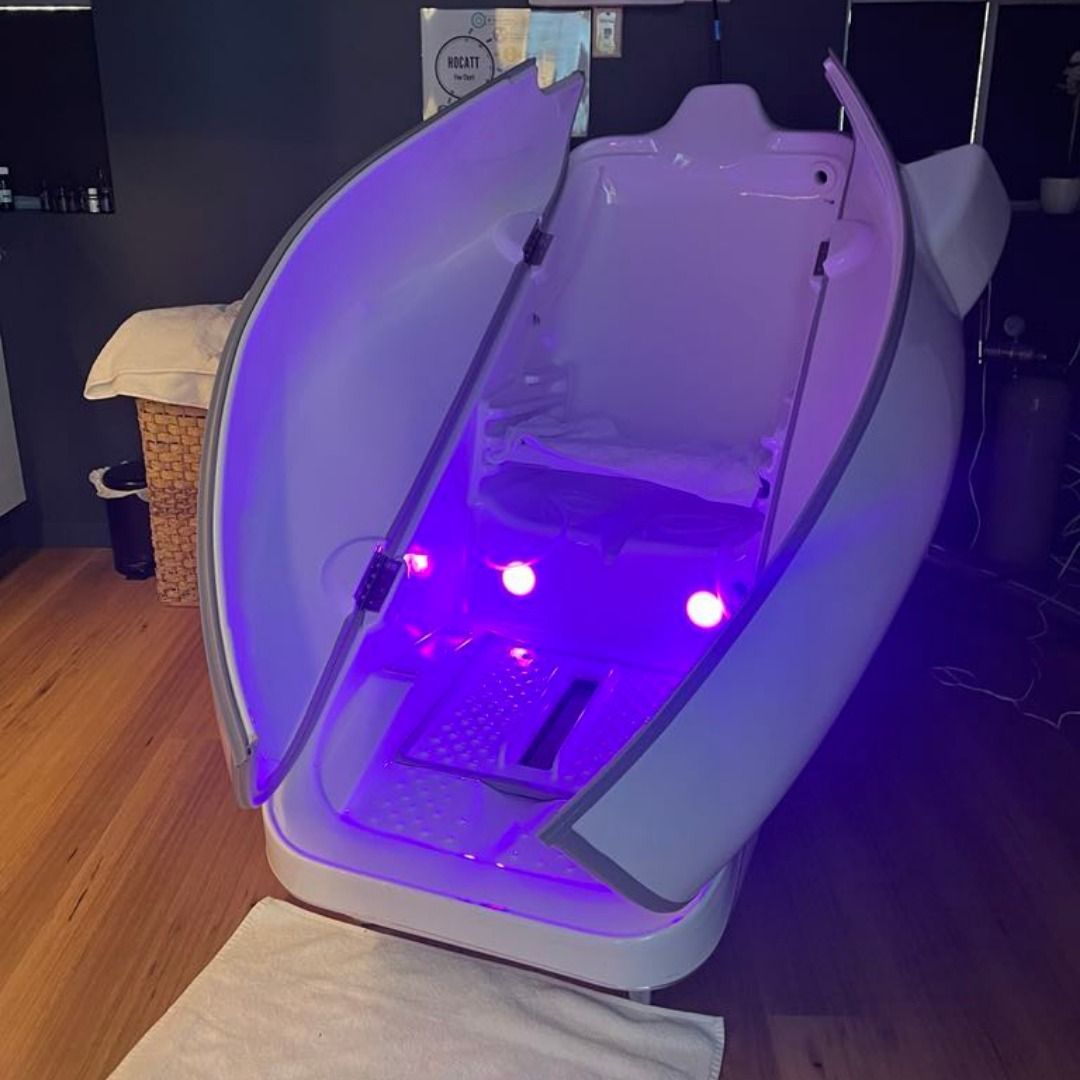 A White Sauna With Purple Lights on It — Your Body Revolution in Caloundra, QLD