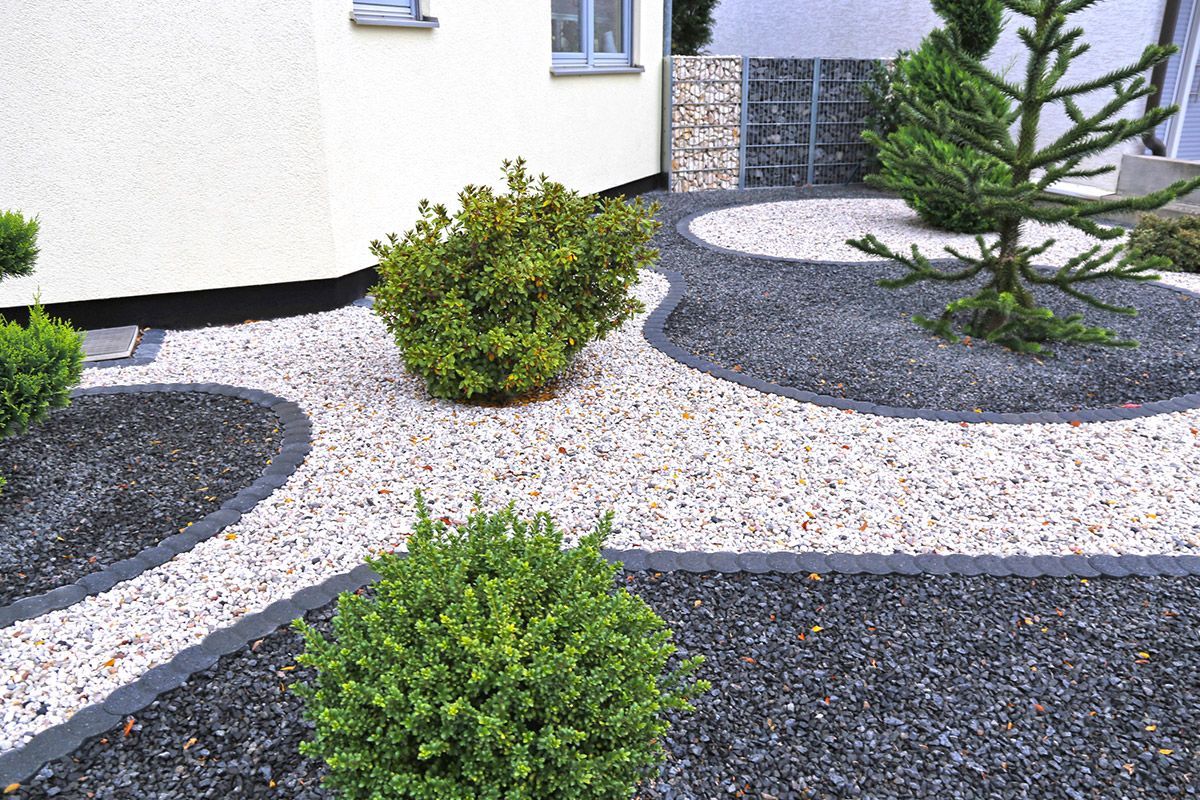 Modern Front Garden with Decorative Gravel — King, NC — Camel City Companies Modern Front Garden with Decorative Gravel — King, NC — Camel City Companies